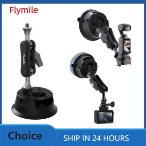Flymile Suction Cup Mount for DJI Nano/OSMO 360/Action 5 Pro/Insta360 X5/Ace Pro/Gopro Aluminum Alloy Car Windshield Holder