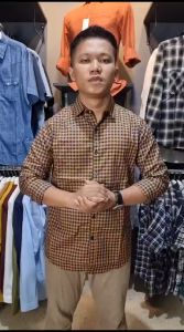 KEMEJA PRIA FIGO CREW GINGHAM KOTAK LENGAN PANJANG BAHAN KATUN POLA SLIMFIT TERSEDIA UKURAN JUMBO