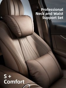 Comfortable Car Seat Headrest Neck Pillow Driving Waist Support Cushion Vehicle Mounted Neck And Back Protector Memory Foam Filling