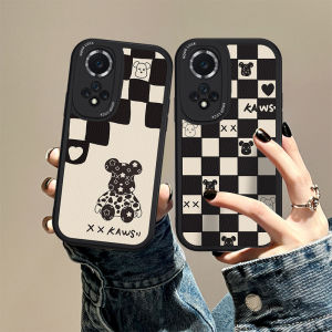 Trendy Plaid Violent Bear Phone Case for Huawei Honor 70 Shell Protective Cover Full Lens Protection Anti-Fall for Men And Women