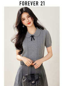 Forever 21 | Korean Style Bow Collar Knit Tee