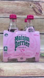 Nước Có Ga Perrier Raspberry & Rose 330ML – Nhập Khẩu Từ Pháp – Lốc 4 Chai Thủy Tinh Hương Mâm Xôi Hoa Hồng