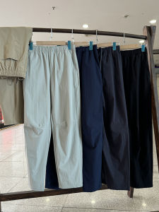 Quick Dry Thin Outdoor Casual Sports Mens Shell Pants Summer Triangle Mark Soft Shell Trousers Urban Style Elastic Waist