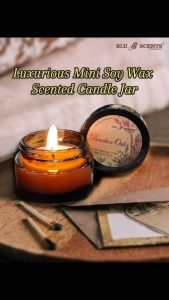Blu Scents Luxurious Mini Soy Wax Scented Candle Jar - Natural Soy Wax Massage Candle