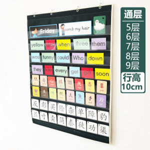 Early Childhood Education Wall Hanging Card Holder Transparent Nursery Children Learning Character Recognition Bag Oxford Cloth Material for Kids Room