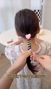 UCORP Bowknot Braided Telephone Wire Hair Bands New Phone Cord Straight Spiral Hair Ties