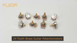 FLEOR | FLEOR 4PCS Fine 24-spline Guitar Potentiometers Volume Tone Pots 500K Short Shaft for Electric Guitar Bass