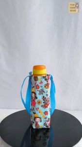 Tas Botol Minum Bahan Kanvas Laminasi Seri Karakter Sarung Botol Minum Anak Aneka Motif Souvenir Gift