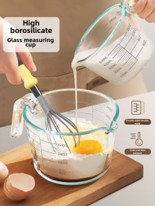 Kitchen Glass Measurement Tool Egg Beater Pancake Cup with Scale Water Cup Baking DIY Utensils Food Grade AMW Love Full House