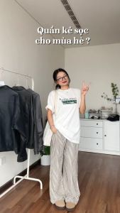 Quần dài ống rộng kẻ sọc mùa hè STRIPE PANTS chất cotton xốp mềm