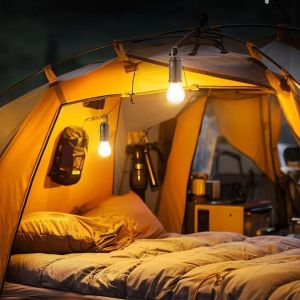 Outdoor Camping Light Led Retro Lighting Bulb Portable Spherical Charging Atmosphere Light Waterproof Tent Camp Lamp