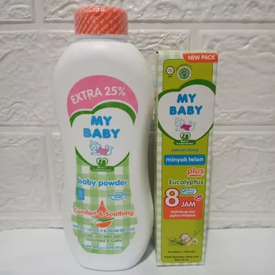 Paket Hemat My Baby Minyak Telon Plus Anti nyamuk 90ml + Bedak My Baby Powder 90gr