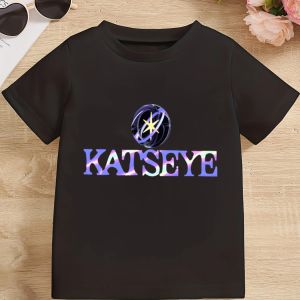 Bandai | Pop Star Katseye Print T Shirt Kids Clothes Girls Short Sleeve T-Shirt Boy Cotton Casual Tops Summer Fashion Childrens Clothing