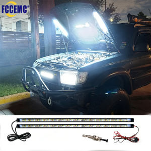 LED Car Hood Repair Lighting Kit with ON/OFF White Light Waterproof Underhood Work Light Bar for SUV Off-Road Vehicle 12V