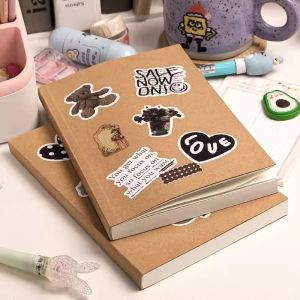 1 pc black card thickened notebook B5 horizontal line book blank book A5 square book B5 cowhide notepad INS wind