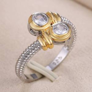 Huitan Cord Unique Design Women Ring Personality Party Fashion Accessories Inlaid Brilliant CZ Delicate Daily Chic Lady Jewelry