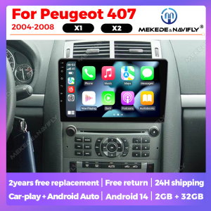 Car Radio For Peugeot 407 1 2004 - 2011 Android 14 Car Intelligent System Autoradio Multimedia Player Wireless CARPLAY Auto WiFi