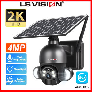 LS VISION 2K 4MP Solar CCTV Camera Outdoor Wireless PTZ WiFi Camera PIR Night Vision Motion Detection Security Cameras with Speaker