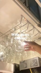 Wine Glass Hanger 4 pcs Top Mount Solid 3 Rows Rack Holder with Screws (not plated) BIG SAVINGS - Gold Mind Everyday Low Price