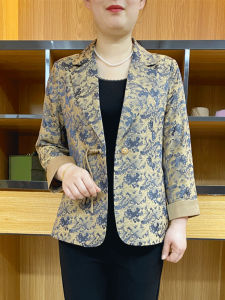 Elegant Long Sleeve Thin Suit Jacket for Women with Button Design Fashionable Autumn Outerwear for Mom Middle-Aged And Elderly