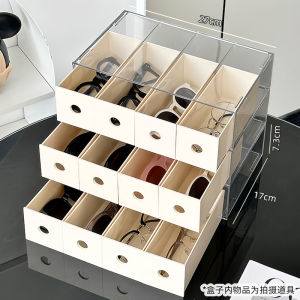 Large Capacity Acrylic Eyeglass Storage Box Transparent Display Case for Sunglasses And Glasses Multi-Compartment Organizer