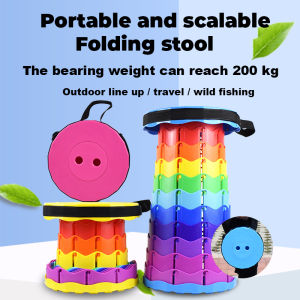 Folding Telescopic Stool Portable Telescopic Collapsible Stools Lightweight Simple Compact Seat for Adults Seniors Subway Fishing Garden Camping Travel