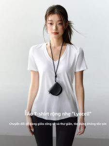 JUZHONGDEYAOJING | Loose Yoga Top V-Neck Slimming Exercise T-Shirt