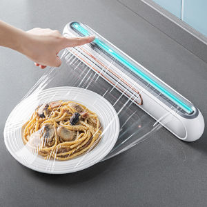 Magnetic Food Film Dispenser Cling Wrap Dispenser For Food Film Kitchen Wall-Mounted Suction Cup Wrap Dispenser Tinfoil Cutter