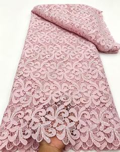 SMVP | african fabric for women Nigerian Guipure Cord Lace Fabric Water Soluble High Quality for Womens Dress Wedding 5 Yards