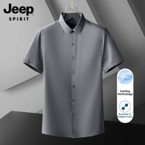 JEEP SPIRIT | Cool Anti-Wrinkle Non-iron Mens Short Sleeve Shirt