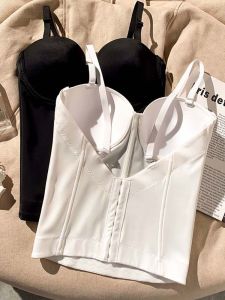 Slimming Fishbone Strap Vest Top Womens Inner Wear Outerwear Short Style Body Shaping Tank Top Fashionable Summer Clothes