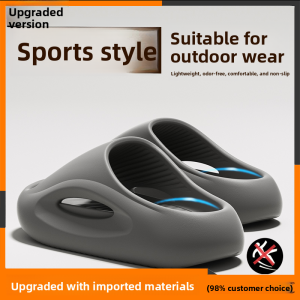 Mens Thick Bottomed Cushioned Slippers Arch Support Anti-Slip Odor Resistant Summer Outdoor Wear Sporty Style EVA Material