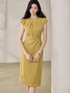 Roey s house | Fashionable Commuter Simple Summer Business Waist-contracted Midi Dress