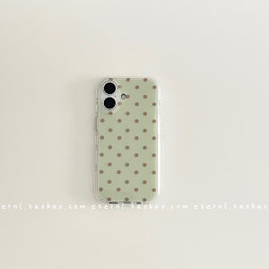 Ins Simple Pure Color Polka Dot round Edge Protection Phone Case for Apple iPhone 16 pro Max Compatible with 13/14 New Models