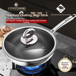 RONGCHUAN | Zero Coating Pure Titanium Non-Stick Frying Pan