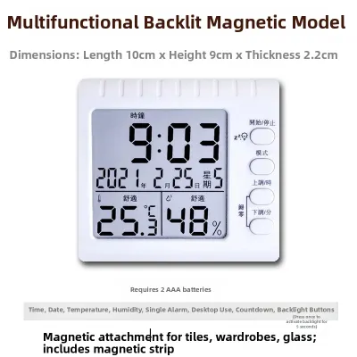 Large Screen Electronic Clock Desktop and Wall Hanging Refrigerator Magnet Suitable