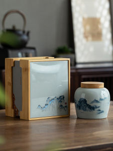 Elegant Creative Ceramic Tea Leaf Packaging Box Empty Gift Box Green Tea White Silver Needle Gift Box Assorted Empty Box