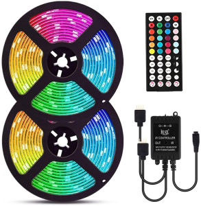 Strip Lampu 5050RGB 15 Meter Papan Telanjang + Musik 44IR + Catu Daya/Pencahayaan Pesta/Rumah