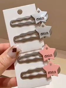 กิ๊บติดผมตัวอักษรเป็นเงินคุณภาพดี ดาวห้าแฉกเครื่องประดับผมแฟชั่นเกาหลี คาดผมย้อนยุค ส่งจากกรุงเทพ