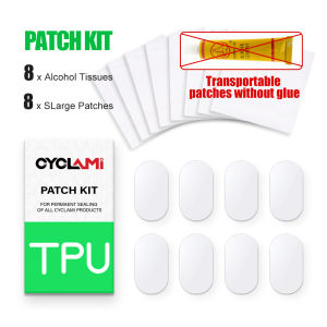CYCLAMI Bike Inner Tube Tire Patch Patching Tools Repair Kit 8 Pieces Road MTB Folding Bicycle TPU Material Powerful Glue-free