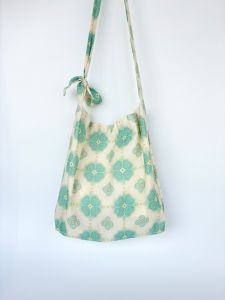 New Hanfu Style Floral Pattern Crossbody Bag Adjustable Single Shoulder Bag Artistic National Trend Soft Cotton Fabric Bag