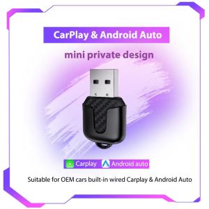 2025 Wireless CarPlay Android Auto Adapter 5GHz WiFi BT 5.0 Voice Control Low Latency Compact OEM-Wired Support Mirror Link