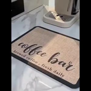 Modern Checker Bear Diatomite Drain Mat Kitchen Sink Absorbent Pad Non Slip Tableware Drying Counter Mat
