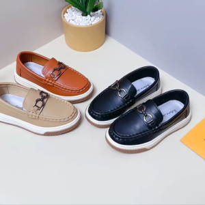 LUCKIDS New Korean style moccasins shoes for kid boys PU leather flats school formal shoes size 25-36
