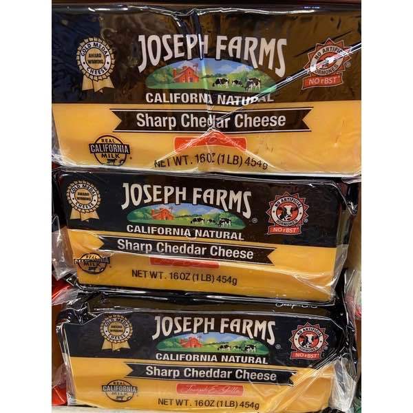 Joseph Farms Monterey mozarella pepper jack mild sharp Cheese 454g