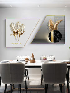 Modern Warm Home Chinese Restaurant Decorative Painting Dining Room Wall Table Creative Trapezoidal Combination Mural Living Room Hanging Artwork