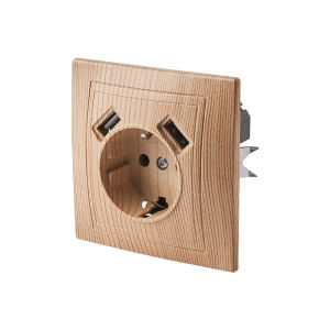 Wood Flame Retardant Wall Embedded With Ground 250V Electrical Outlets Classic Paint Plastic USB Power Sockets EU Standard 250V