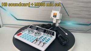Siborie soundcard H9+M998 Mic +E10 headset paket lengkap Mixer Bluetooth sound card for Streaming Langsung DJ Siap COD Pengiriman cepat