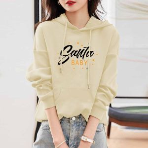 Spring Autumn Womens Sweatshirt Fashionable Loose Fit Pure Cotton Large Size Versatile Trendy Long Sleeve round Neck Top