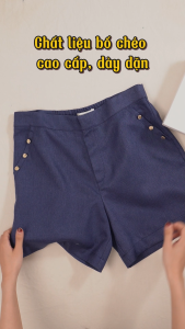 Quần short thiết kế đơn giản dễ phối với chất liệu Bố chéo Nhật cao cấp thới thượng QN4L0873 Thời trang Thiều Hoa